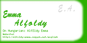 emma alfoldy business card